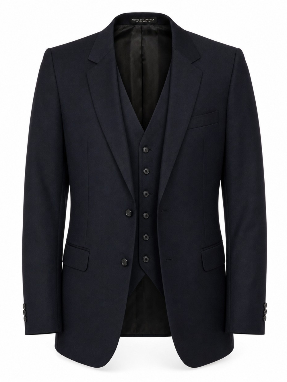 Caro Crest Men’s Navy Blazer Jacket & Matching Vest Set Medium 40R No Pants‎